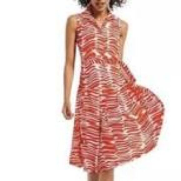 Cabi drop waist brushstroke midi dress size XS - Picture 3 of 12